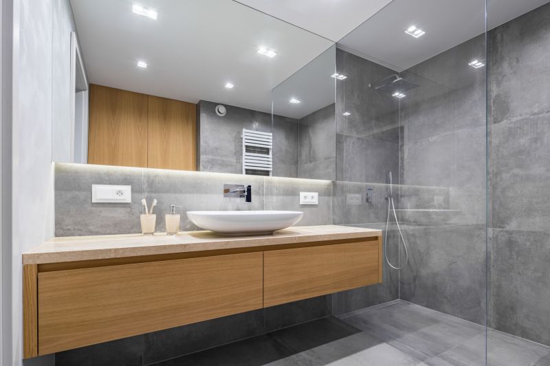 Bathroom with Smart Mirror and Automated Lighting